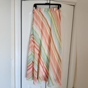 Chic Chico's "Warm Stripe Martha Maxi" Pastel Skirt in a Size 0 NEW!